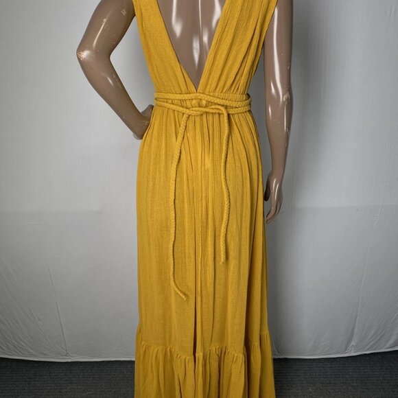 Spiritum Tulum Women’s Thea Maxi Dress Mustard Yellow One Size - Picture 5 of 8